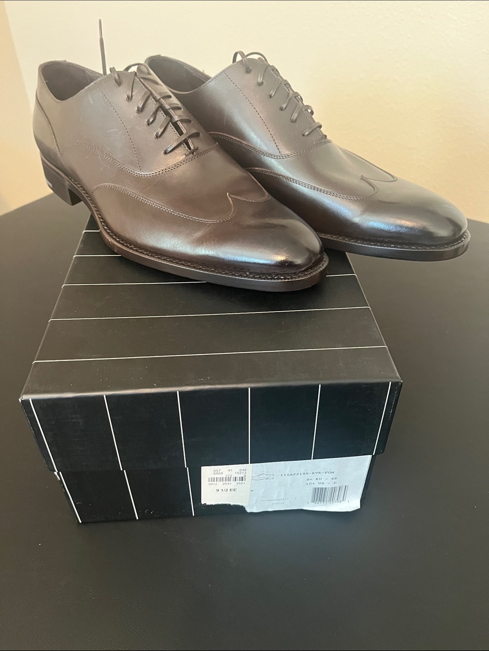 Ermenegildo Zegna Dark Brown Leather Lace-Up Oxfords